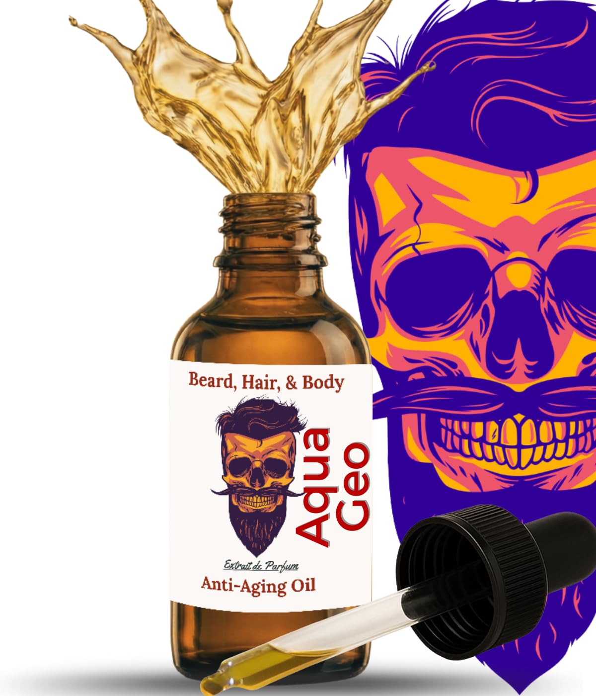 Frank SCENTS 2oz Aqua Geo - Scented Beard Oils For All Men, Growth and Conditioner - Dry Flaky Dandruff skin - Oily Skin - 11 Natural Anti-Aging Oils Beauty and Personal Care Frank SCENTS