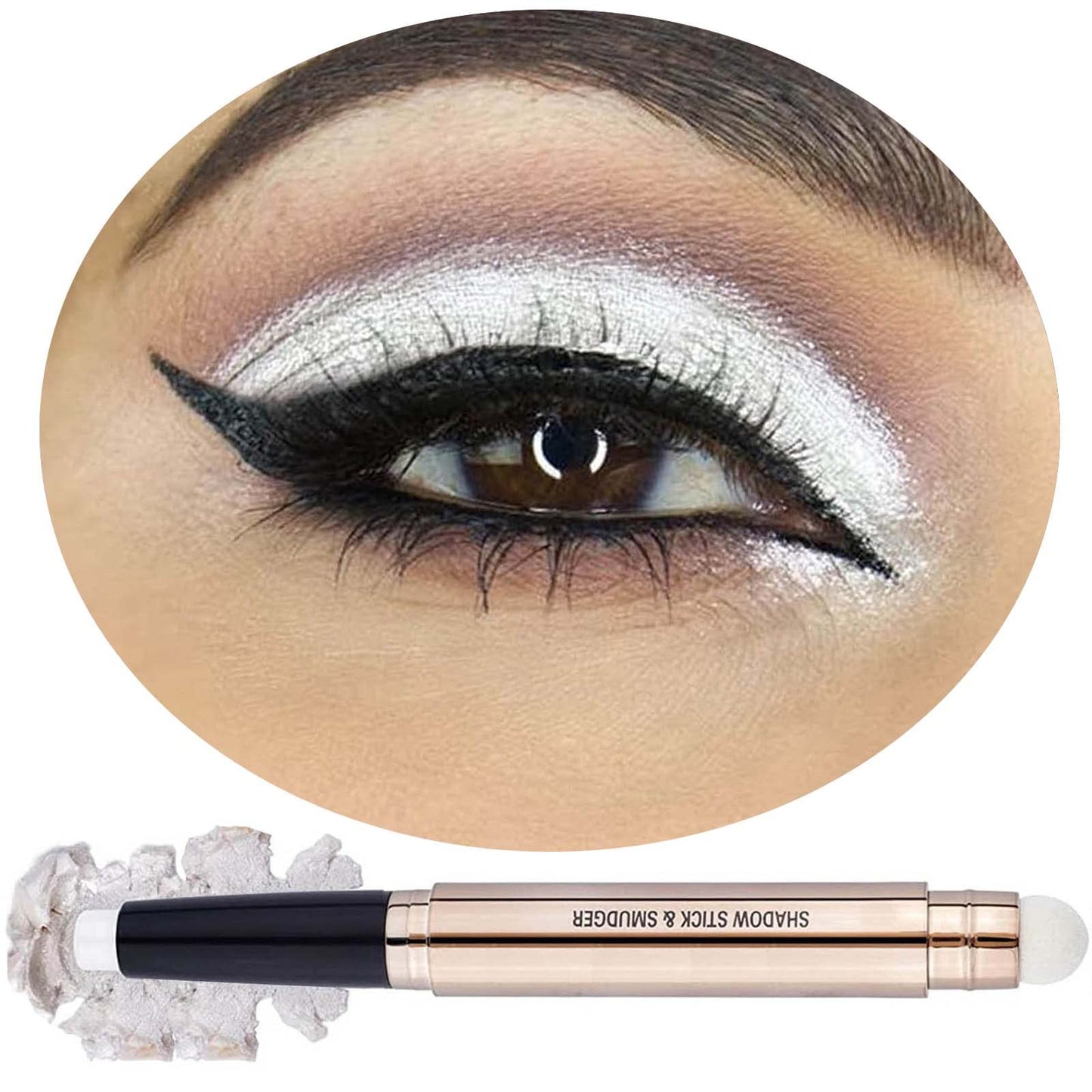 Daeuwiutr White Eyeshadow Stick Makeup?Cream Shimmer Smooth Glitter Eye Shadow Pencil Base Primer Palette, Waterproof Long Lasting EyeShadow Pen White Beauty & Personal Care Daeuwiutr