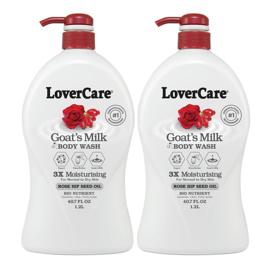 Lovercare Goat's Milk Body Wash Shower Cream 40.7oz/1200ml - Rose Hip Seed Oil Beauty & Personal Care Lovercare