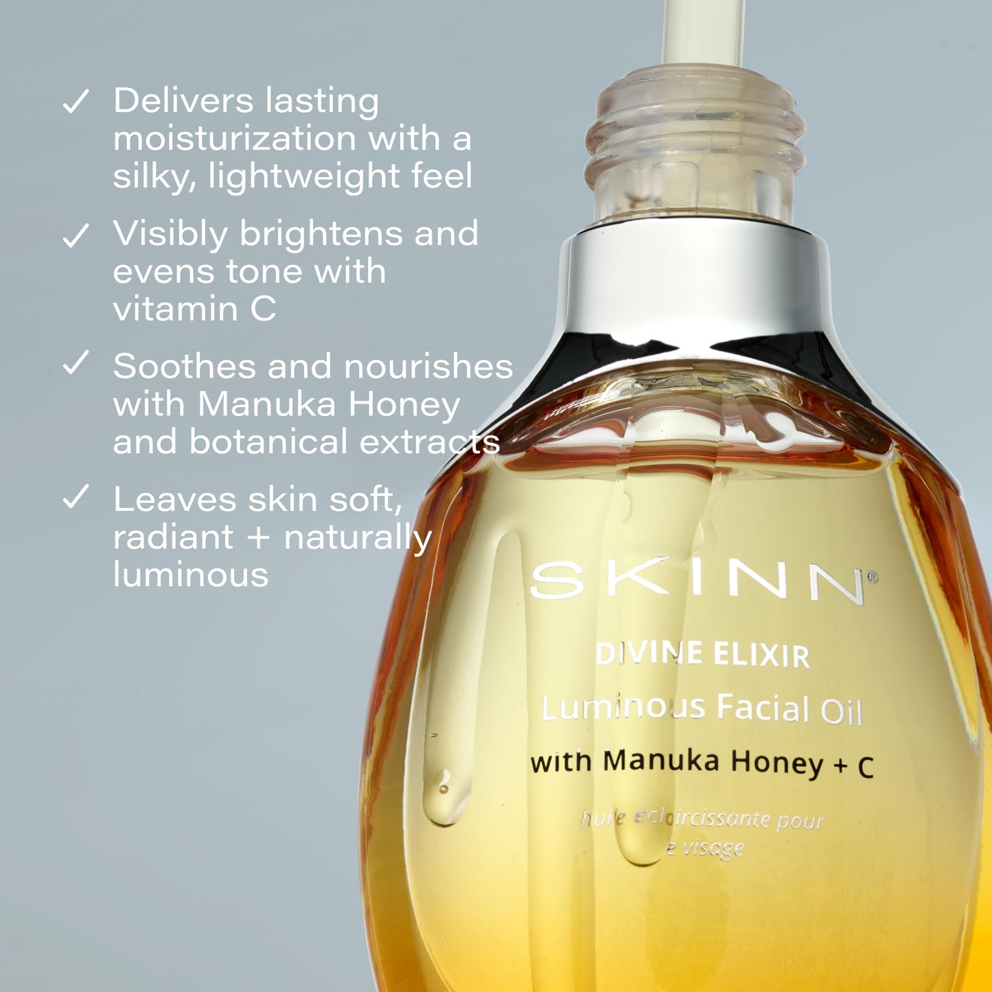 SKINN Luminous Facial Oil - Face Oil to Visibly Brighten, Firm, and Hydrate - Hydrating Oil for Anti-Aging and Dry Skin to Reduce Fine Lines, and Wrinkles Beauty & Personal Care SKINN