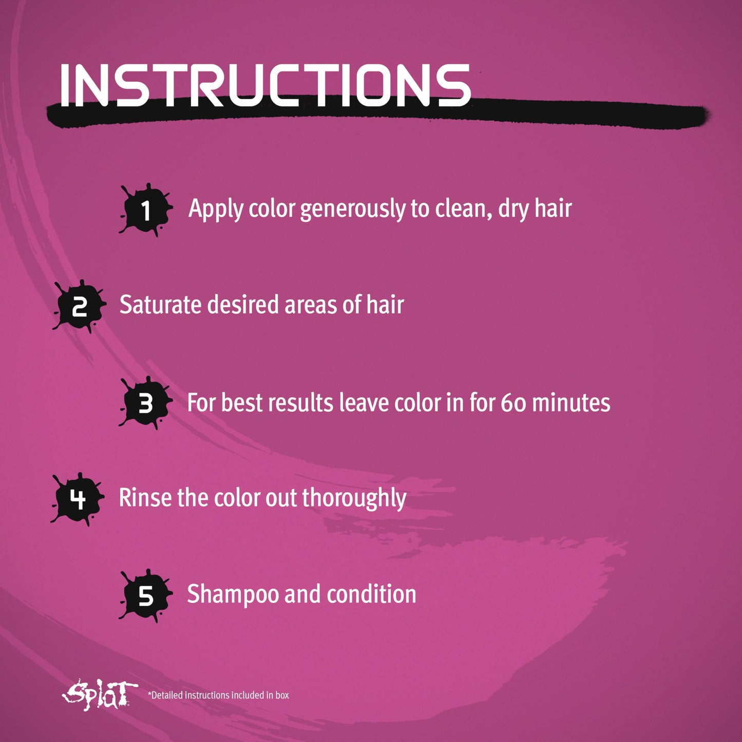 Splat Naturals Semi-Permanent Hair Color, Magenta, 6 fl. oz., 95% Natural Hair Dye Formula Lasts Up to 30 Washes, Vegan & Cruelty-Free Beauty & Personal Care Splat