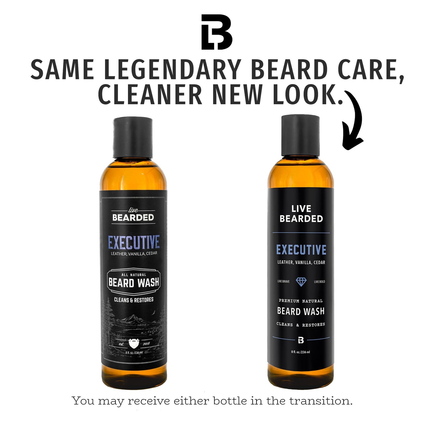 Live Bearded Beard Wash, 8 fl oz - Water-Based Face Cleanser with All-Natural Ingredients for a Gentle, Deep Clean - Made in the USA | Executive Scent Beauty & Personal Care Live Bearded
