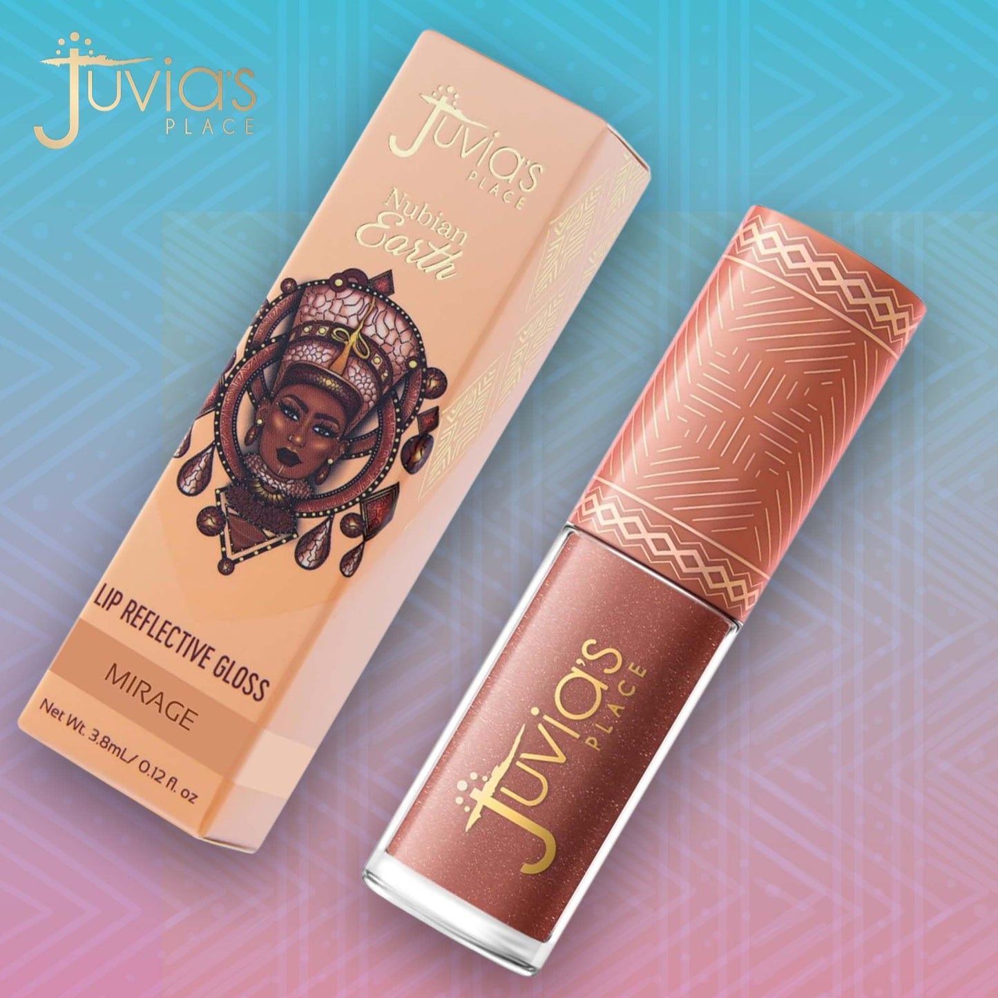 Juvia's Place Nubian Earth Glass Lip Gloss Mirage - Non-sticky Lip Gloss Makeup, Hydrating, Tinted, Shine & Glow Lip Makeup, Beauty & Personal Care Beauty & Personal Care Juvia's Place