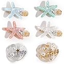 6Pcs Ocean Pearl Shell Starfish Hair Clip - Super Flash Edge, Bangs Clip, Headdress Beauty & Personal Care LINKIM BOLLY