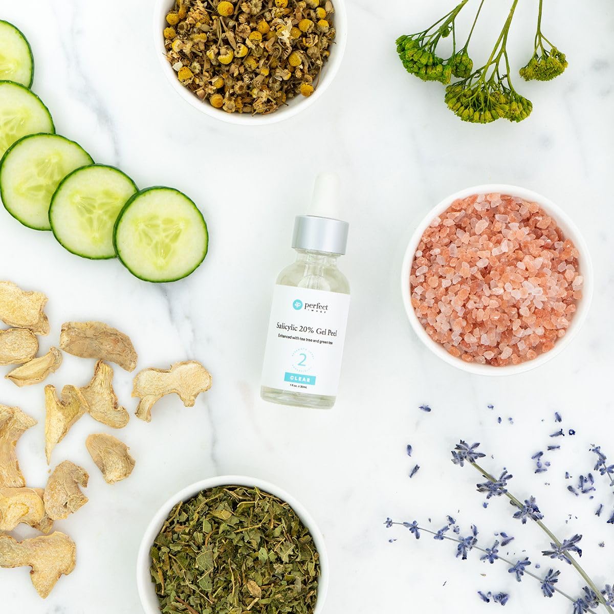 Salicylic Gel Chemical Peel - Enhanced with Green Tea Extract and Tea Tree Oil (20% Strength) Beauty & Personal Care Perfect Image