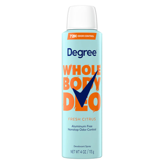 Degree Women Whole Body Deodorant Spray, Fresh Citrus Scent, Aluminum Free 72H Odor Protection 4 oz Beauty and Personal Care Degree