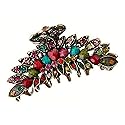Women Lady Retro Flowers Hair Claw Clip Vintage Alloy Rhinestone Non-Slip Hair Jaw Clips Hairpin Large Hair Updo Grip Bath Accessories for Thick Hair Beauty & Personal Care Fodattm