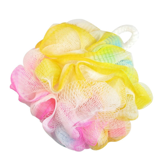 Ruilogod Bathing Tool Ball Shape Yellow Pink Nylon Mesh Sponge Bath Shower Pouf (id: 3a3 058 BDC b21 46d Beauty and Personal Care Ruilogod