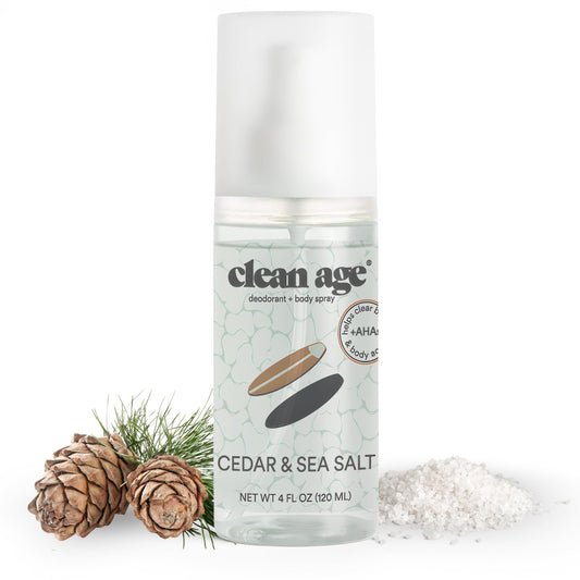 Clean Age - Aluminum Free Deodorant & Body Spray for Whole Body - Cedar 4oz - Clean Deodorant and Body Spray for Teen Boys and Girls - With AHA Fights Beauty and Personal Care CLEAN AGE