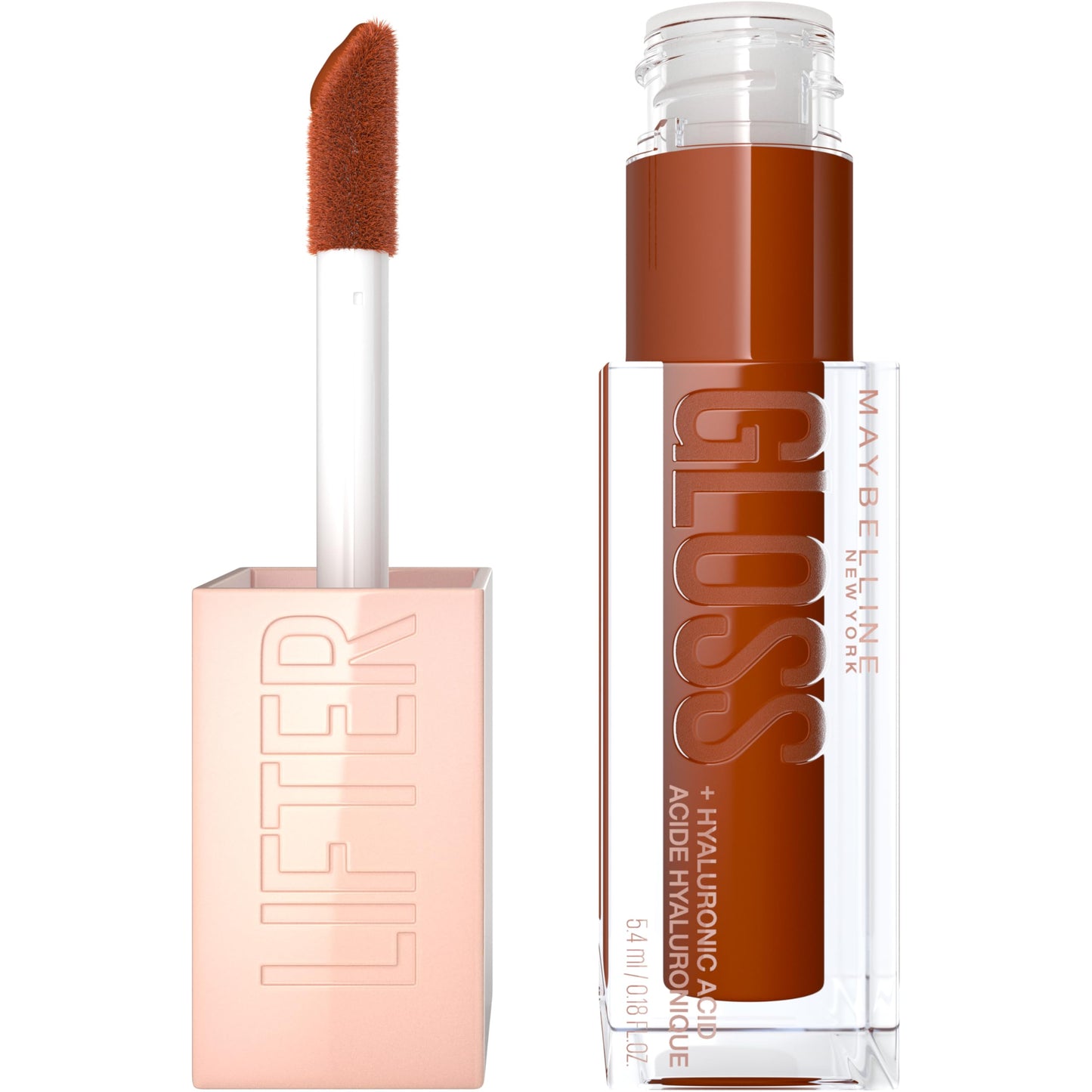 MAYBELLINE Lifter Gloss, Hydrating Honey'd Lip Gloss with Hyaluronic Acid, High Shine for Plumper Looking Lips, Caramel, 1 Count Beauty & Personal Care MAYBELLINE