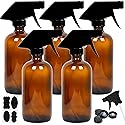 Youngever 5 Pack Empty Amber Glass Spray Bottles, 8 Ounce Refillable Container for Essential Oils, Cleaning Products, or Aromatherapy, Trigger Sprayer Beauty & Personal Care Youngever