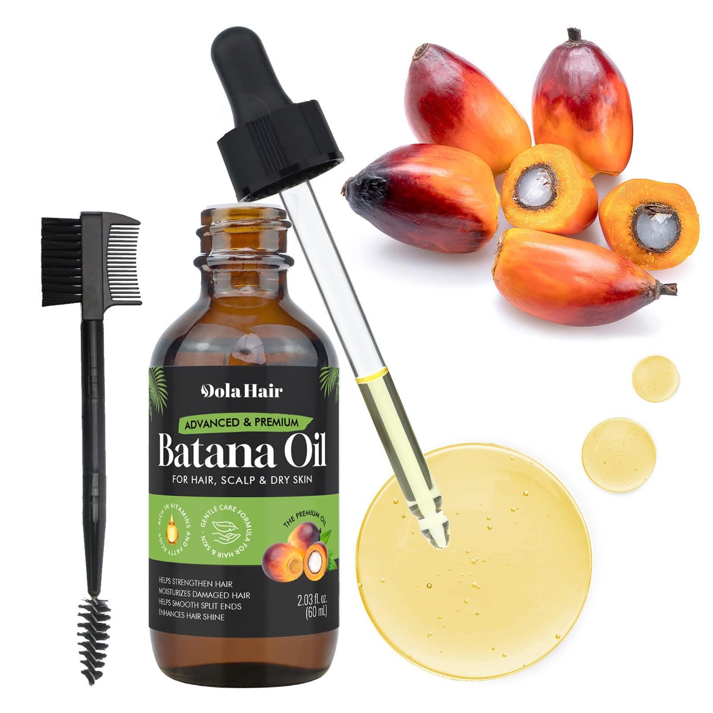 Dolahair Batana Oil for Hair, Scalp & Skin, Natural Elaeis Oleifera Kernel Oil, Moisturizing Hair Oil for Dry Hair, Lightweight Conditioning Oil Beauty and Personal Care Dolahair