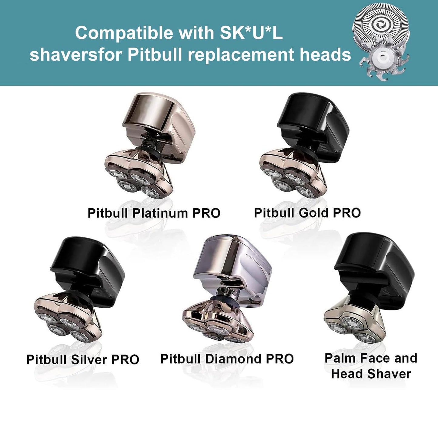 Shaver Replacement Blades compatible with Skul Shaver Pitbull Gold PRO Shaver Replacement Blade,Shaver Replacement Heads for Pitbull Platinum Pro Beauty and Personal Care Audoc