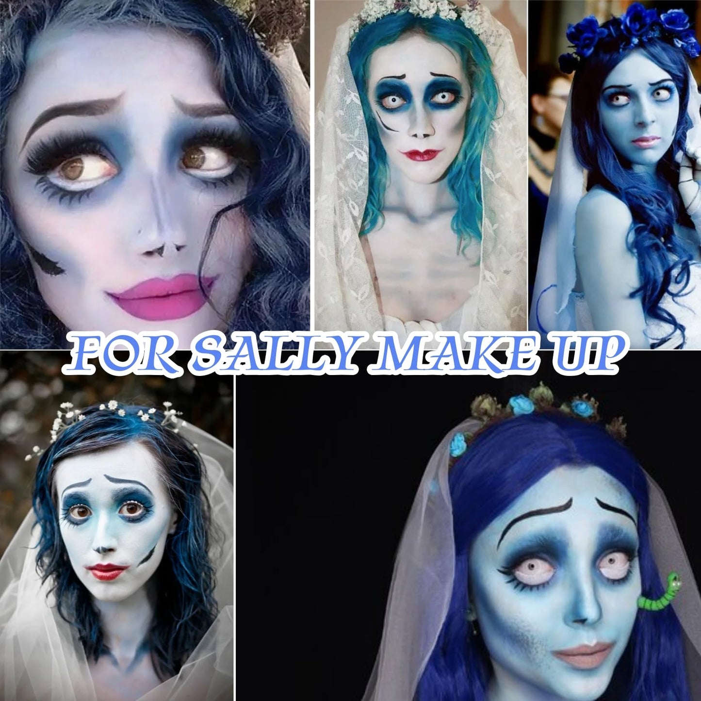 Vibrant 6 Colors Blue Face Body Paint Palette, Professional, Washable Formula Painting for Halloween, Cosplay & SFX Makeup, Dress Up Party Beauty & Personal Care Js2U ZW