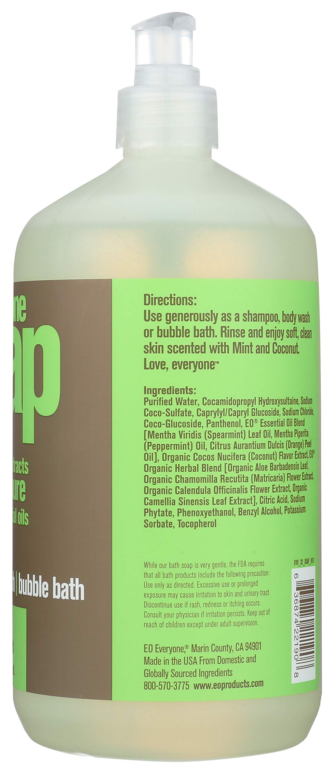 EO Products Natural Everyone Hand Soap Liquid, Mint and Coconut, 32 Ounce Beauty & Personal Care EO