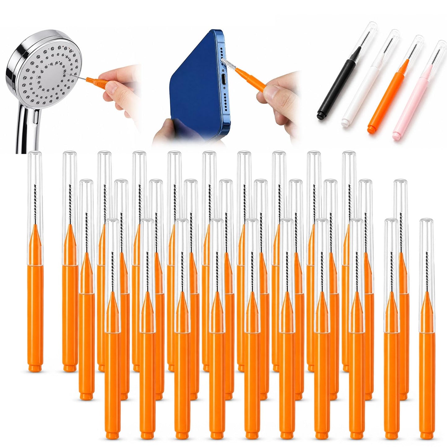 Shower Head Cleaning Brush for Small Holes, Anti-Clogging Showerhead Cleaner Tool, Tiny Crevice Brushes for Unclogging Bathroom Nozzle, Phone Port Beauty and Personal Care Gugliet