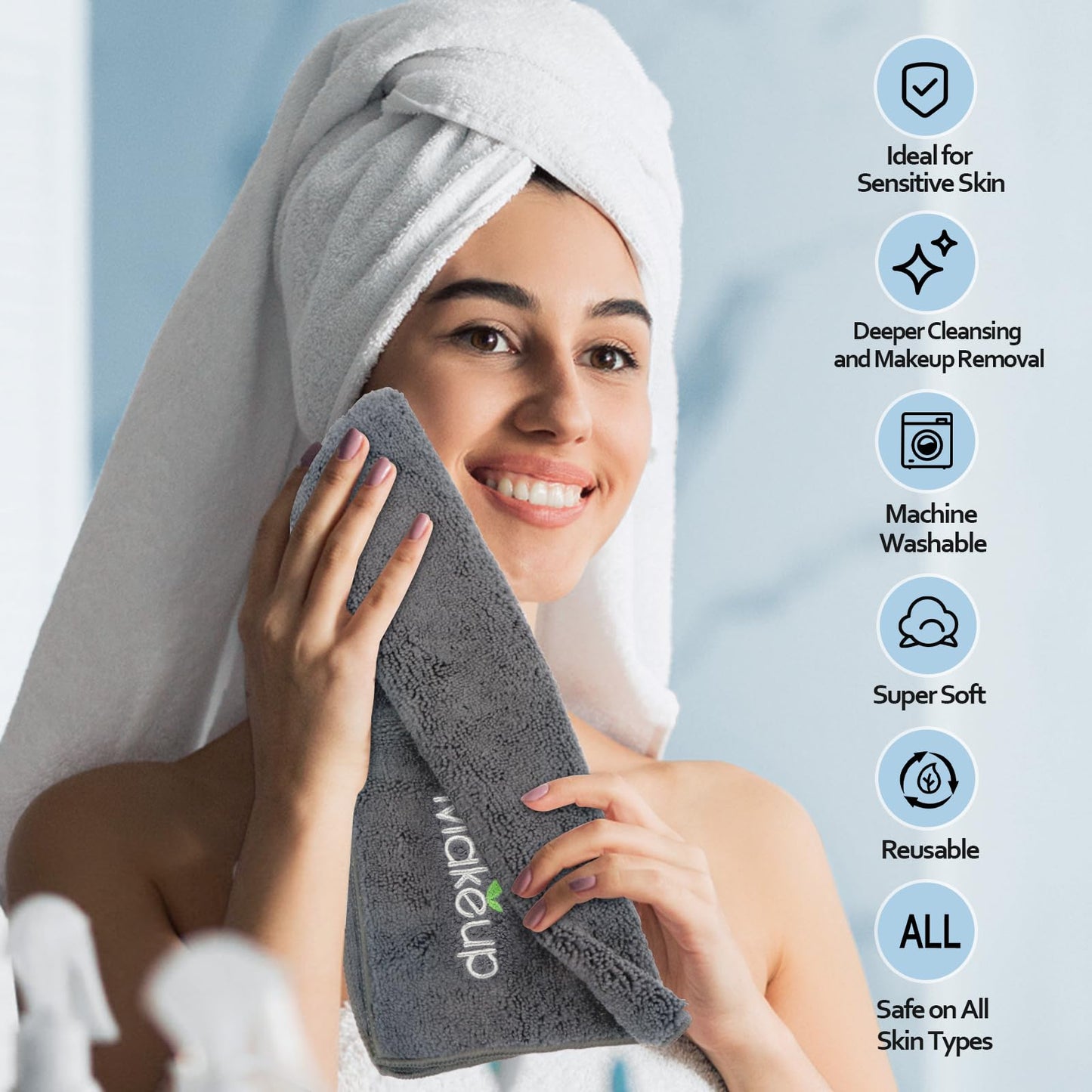 Orighty Makeup Remover Wash Cloths - Super Soft & Quick Dry Microfiber Face Towel, Absorbent Washcloths for Cleansing, Fingertip Face Towels Beauty and Personal Care Orighty