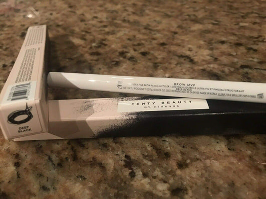 Brow MVP Ultra Fine Brow Pencil and Styler - Deep Black by Fenty Beauty for Women - 0.002 oz Eyebrow Pencil