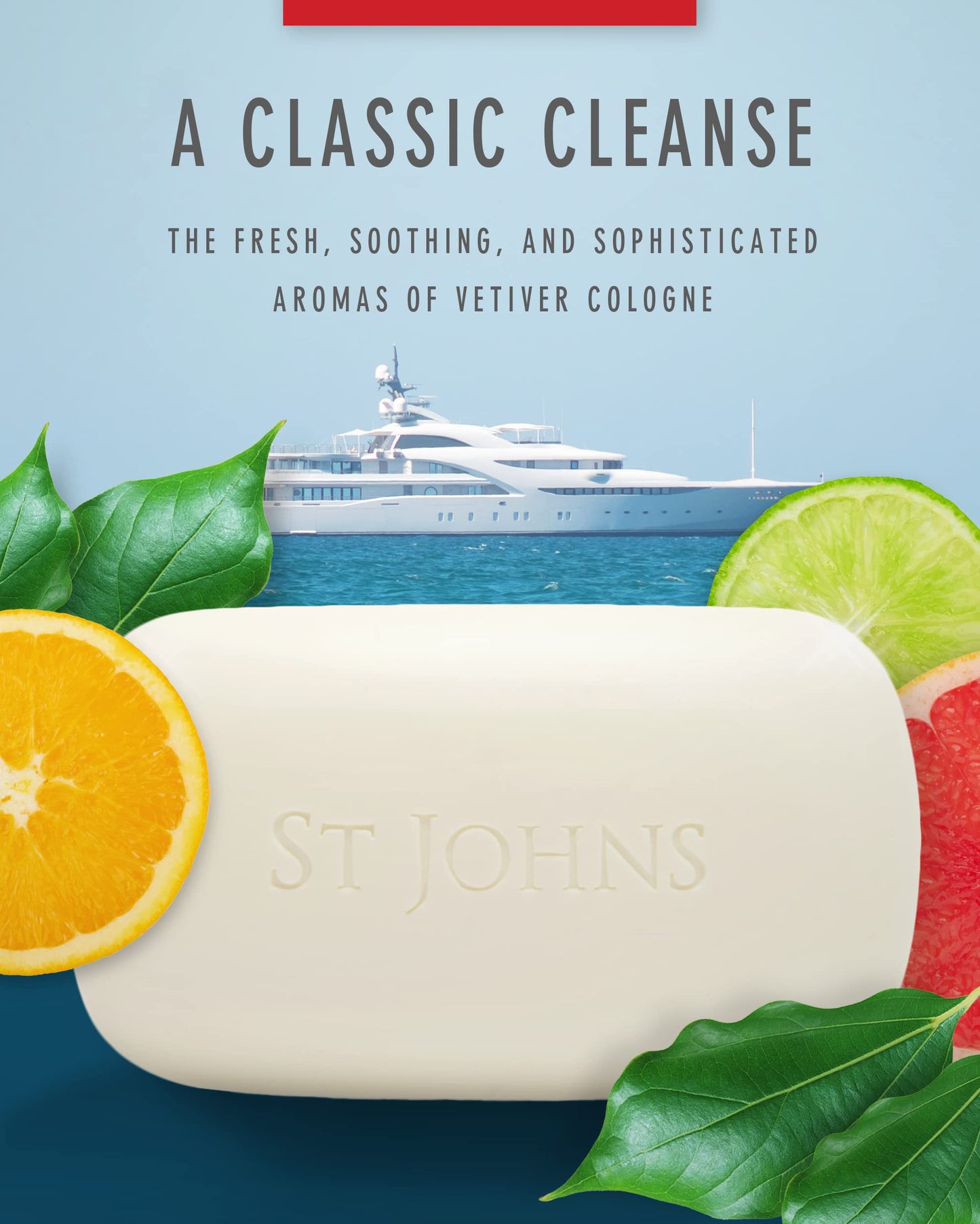 St. John Classic Vetiver Soap Bar | Refreshing Spicy Citrus Soap for Men | USA Made, Triple-milled Soap Bar | Hydrating Body Soap with Olive Oil Beauty & Personal Care St. John