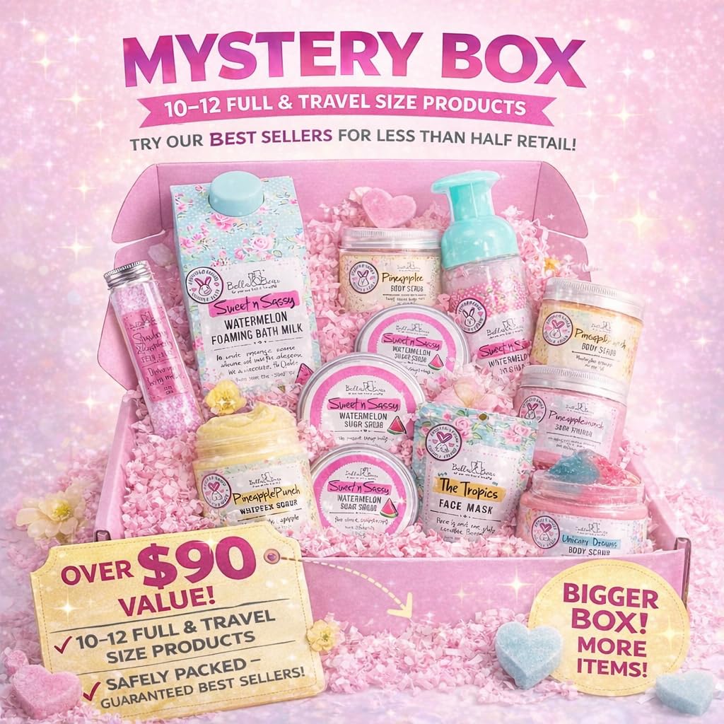 Bella & Bear Spa Gift Set for Girls & Teens - Over $90 Value Beauty Mystery Box - 10-12 Full & Travel Size Bath, Body & Skincare - Birthday & Holiday Beauty and Personal Care Bella and Bear