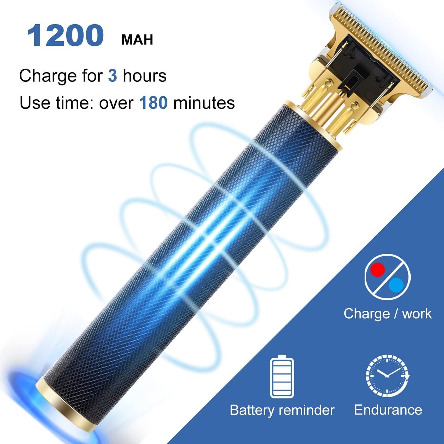 YOGINGO Professional Hair Trimmer for Men, Beard Trimmer Hair Clippers for Men, Cordless Rechargeable Hair Trimmer Metal Body Cutting Grooming Beauty and Personal Care YOGINGO