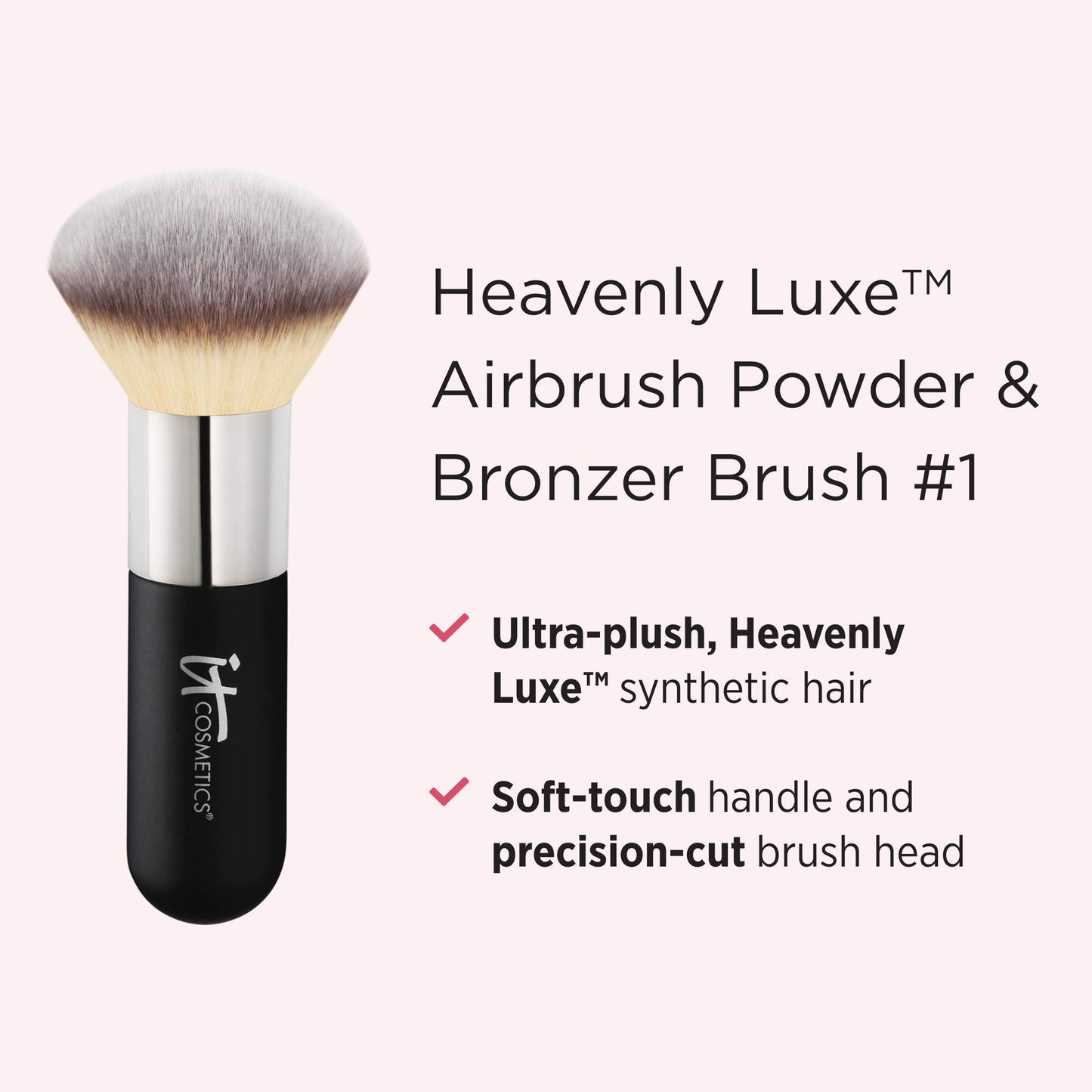 IT Cosmetics Heavenly Luxe Airbrush Powder & Bronzer Brush #1 - For a Smooth, Even, Airbrushed Finish - Jumbo Handle for Easy Application - Soft Beauty & Personal Care IT Cosmetics