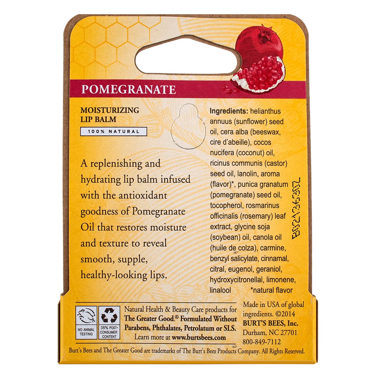 Burt's Bees Lip Balm, Pomegranate Oil, 0.15 Ounce (Pack of 12) Beauty & Personal Care Burt's Bees