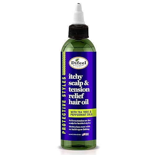 Difeel Itchy Scalp & Tension Relief Hair Oil with Tea Tree & Peppermint Oils for Braided Styles 8 oz. Beauty & Personal Care Difeel