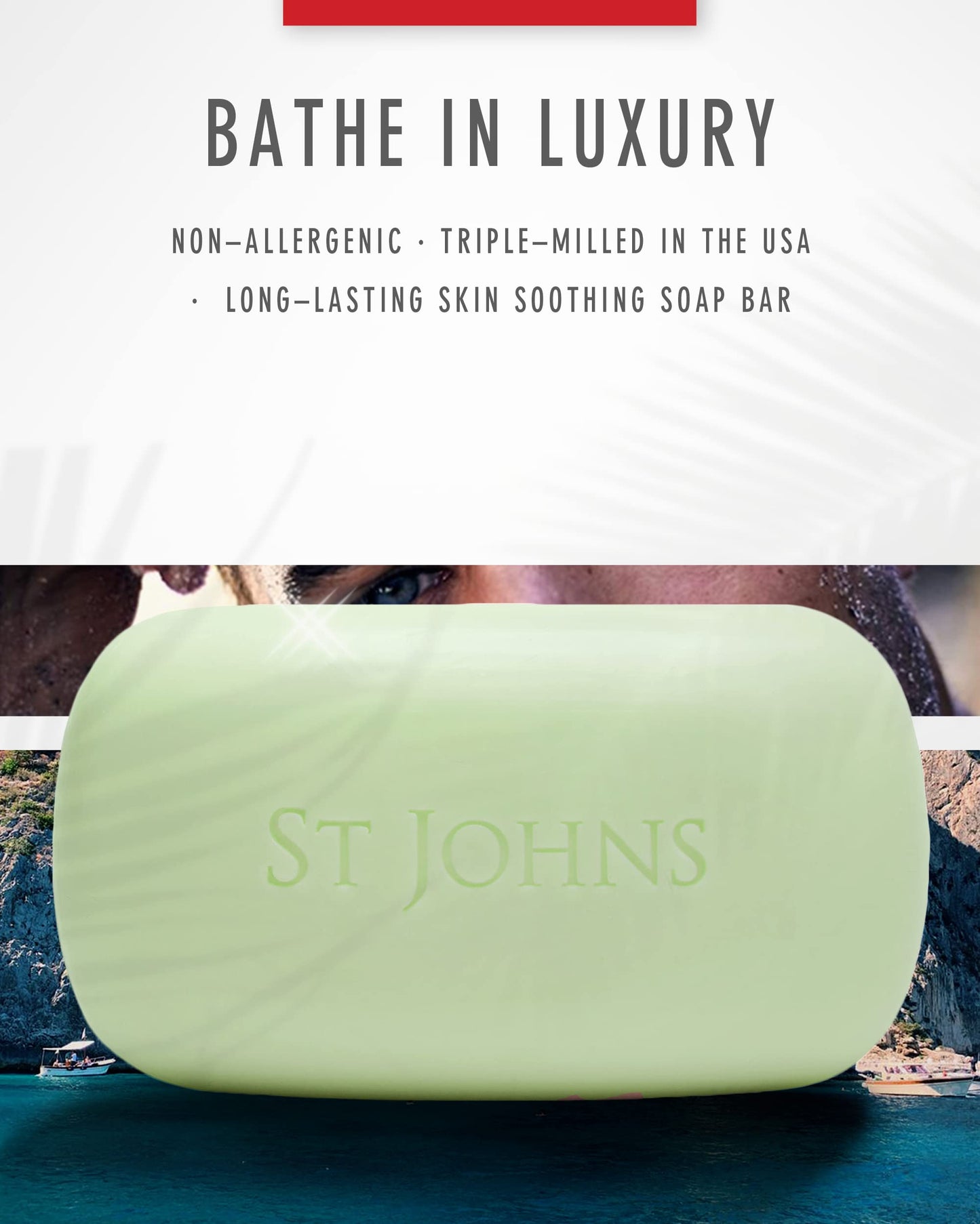 St. John West Indian Lime Soap Bar | Refreshing Caribbean Citrus Soap for Men | USA Made, Triple-milled Soap Bar | Luxury, Hydrating Body Soap Beauty & Personal Care St. John