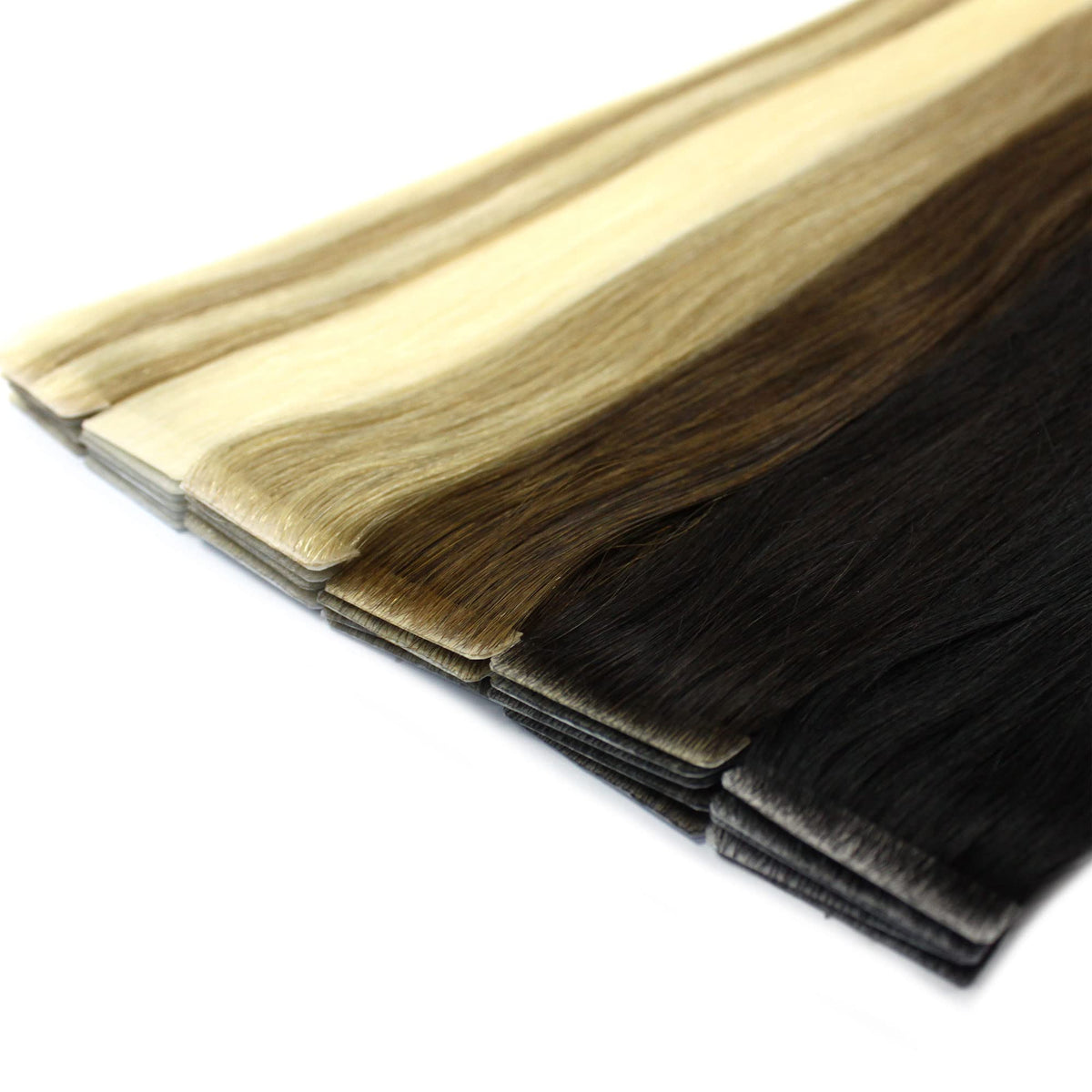 20 Pcs X 18" inches Invisible Tape In PU Machine Injected Seamless Remy Human Hair Extensions #8c/11c Light Blonde Mix