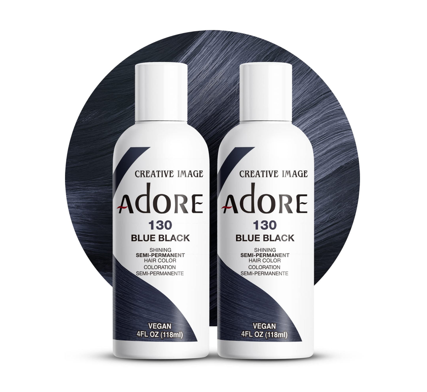Adore Semi Permanent Hair Color (130 Blue Black) (2 Pack) | Vegan & Cruelty-Free Black Hair Dye | No Ammonia, No Peroxide, No Alcohol | 4 Fl Oz Beauty & Personal Care Adore