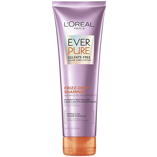 L'Oreal Paris Sulfate Free Frizz Defy Shampoo, Frizz Control Hair Care with Marula Oil, EverPure, 8.5 Fl Oz (Packaging May Vary) Beauty & Personal Care L'Oreal Paris