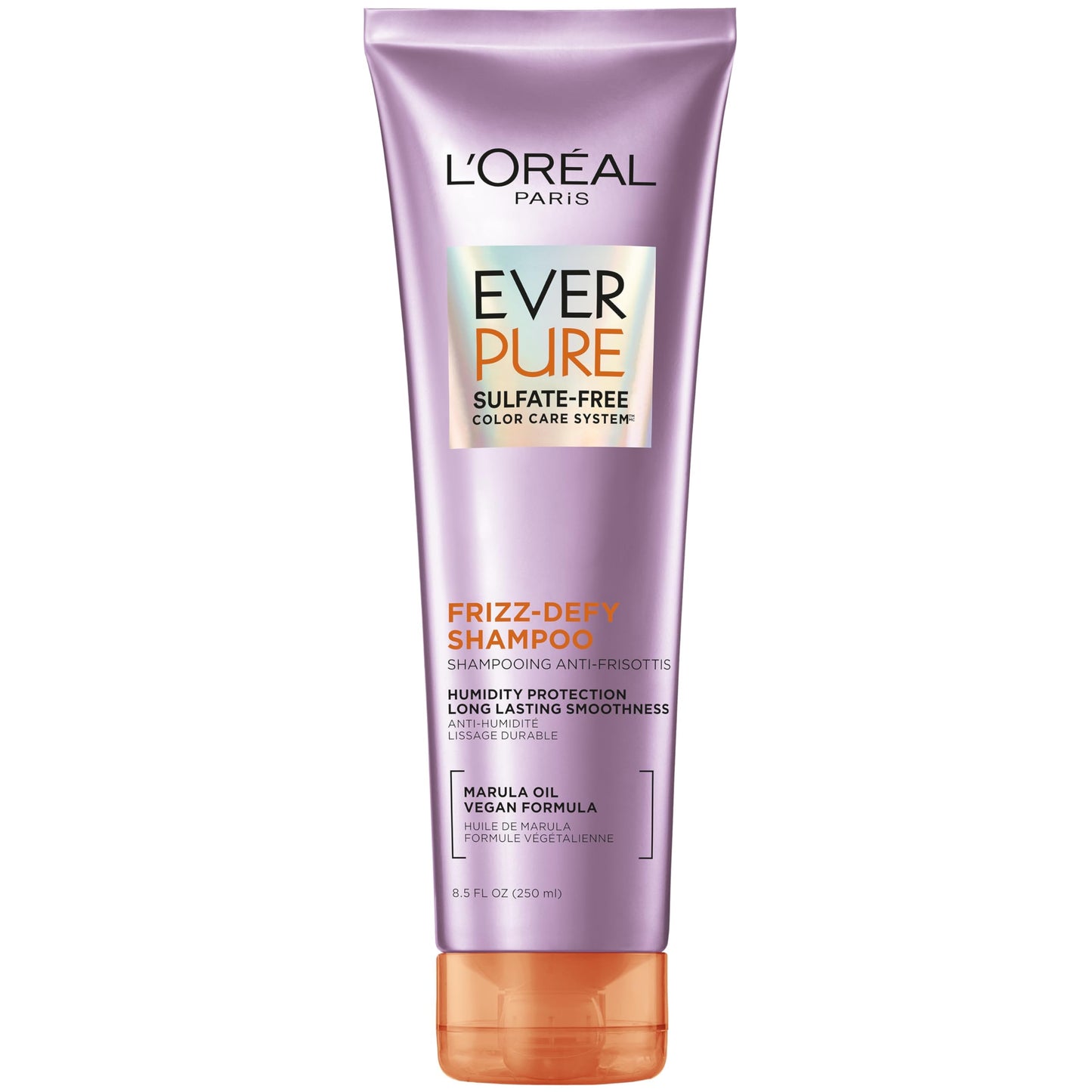 L'Oreal Paris Sulfate Free Frizz Defy Shampoo, Frizz Control Hair Care with Marula Oil, EverPure, 8.5 Fl Oz (Packaging May Vary) Beauty & Personal Care L'Oreal Paris