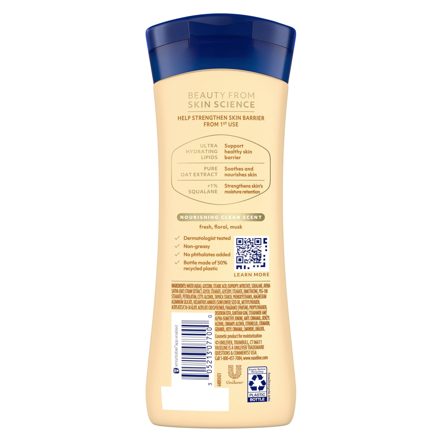 Vaseline Intensive Care Nourishing Moisture Body Lotion for Dry Skin, Lotion Made with Ultra-Hydrating Lipids + Pure Oat Extract for Nourished Beauty & Personal Care Vaseline
