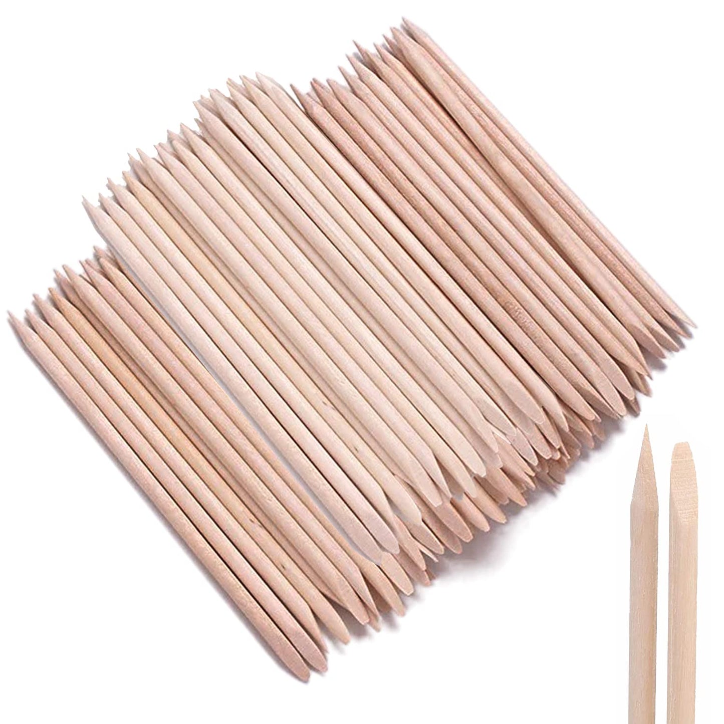 AMOSTBY Cuticle Pusher 150 Pcs Natural Wood Orange Stick for Nail Care Tool Beauty and Personal Care AMOSTBY Default Title