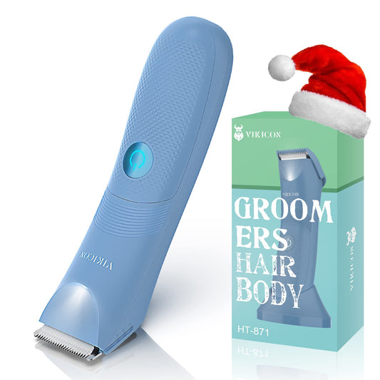 VIKICON Bikini Trimmer for Women: Painless Electric Pubic/Leg Shaver w/Light, Ceramic Hypoallergenic Blade, Waterproof Cordless Razor for Sensitive Beauty and Personal Care VIKICON