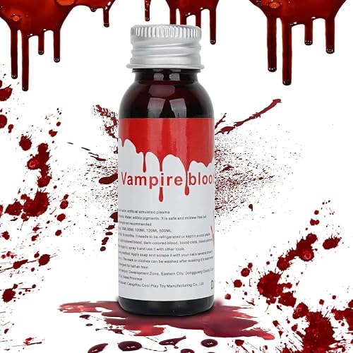 Halloween Fake Blood Washable, Realistic Effects Fake Blood for Scar Wound and Clothes,Easy Dry Flow Fake Blood for Eyes Drips Nose Bleeds Beauty & Personal Care Js2U ZW