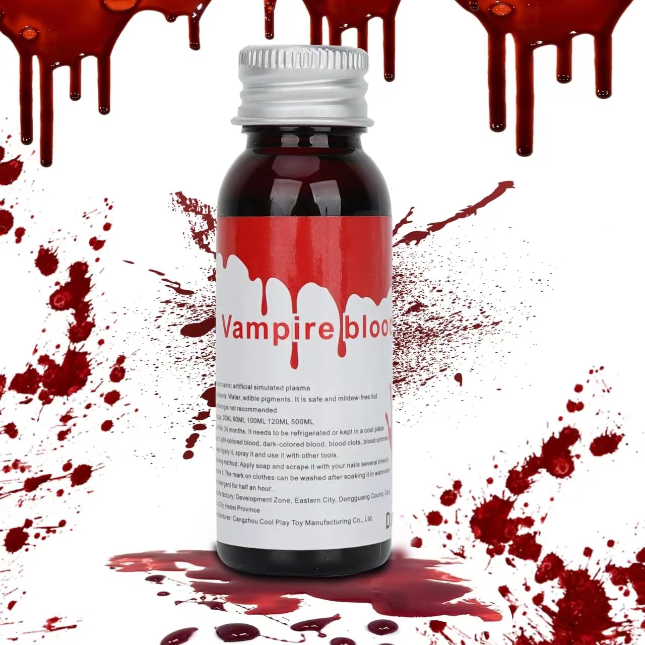 Halloween Fake Blood Washable, Realistic Effects Fake Blood for Scar Wound and Clothes,Easy Dry Flow Fake Blood for Eyes Drips Nose Bleeds Beauty & Personal Care Js2U ZW