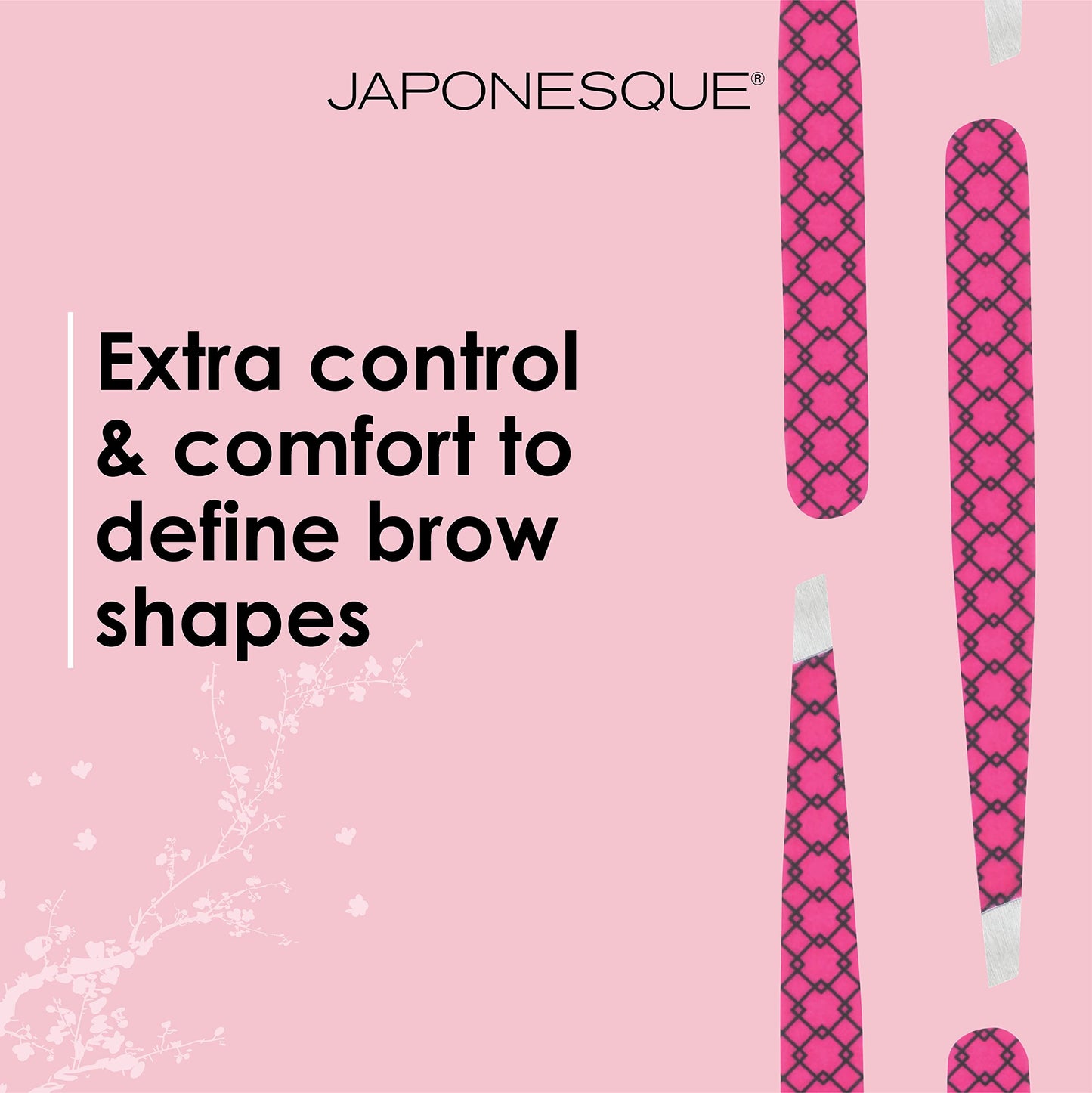 JAPONESQUE Soft Touch Slant Tweezer with Precision Crafted, Hand Sharpened Tips for Shaping and Defining Brows, Includes Protective Storage Pouch Beauty & Personal Care JAPONESQUE
