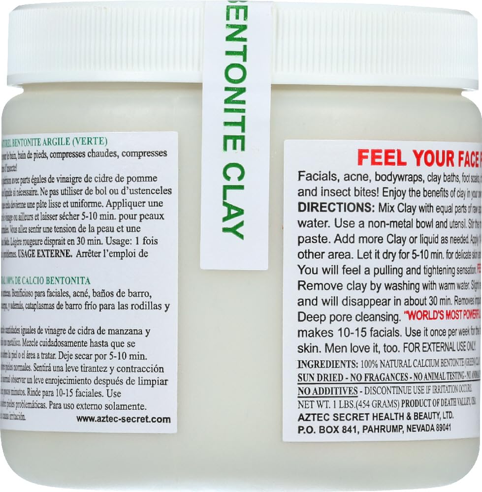 Aztec Secret Indian Healing Clay, Deep Pore Cleansing, Facial & Body Mask - The Original 100% Natural Calcium Bentonite Clay, 1 Pound - 3 Pack Beauty & Personal Care Aztec Secret
