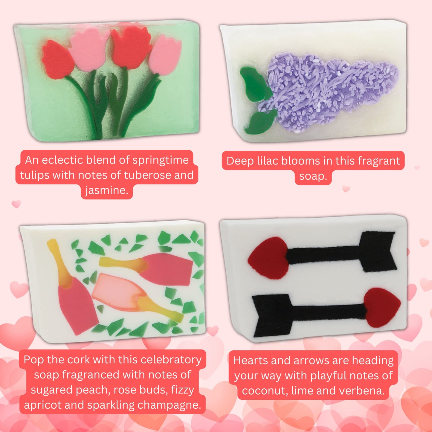 Primal Elements Valentine’s Day Glycerin Assorted Soap Set | Soap for Hands, Body, or Face | - Pack of 8 (100 grams each) Beauty & Personal Care Primal Elements