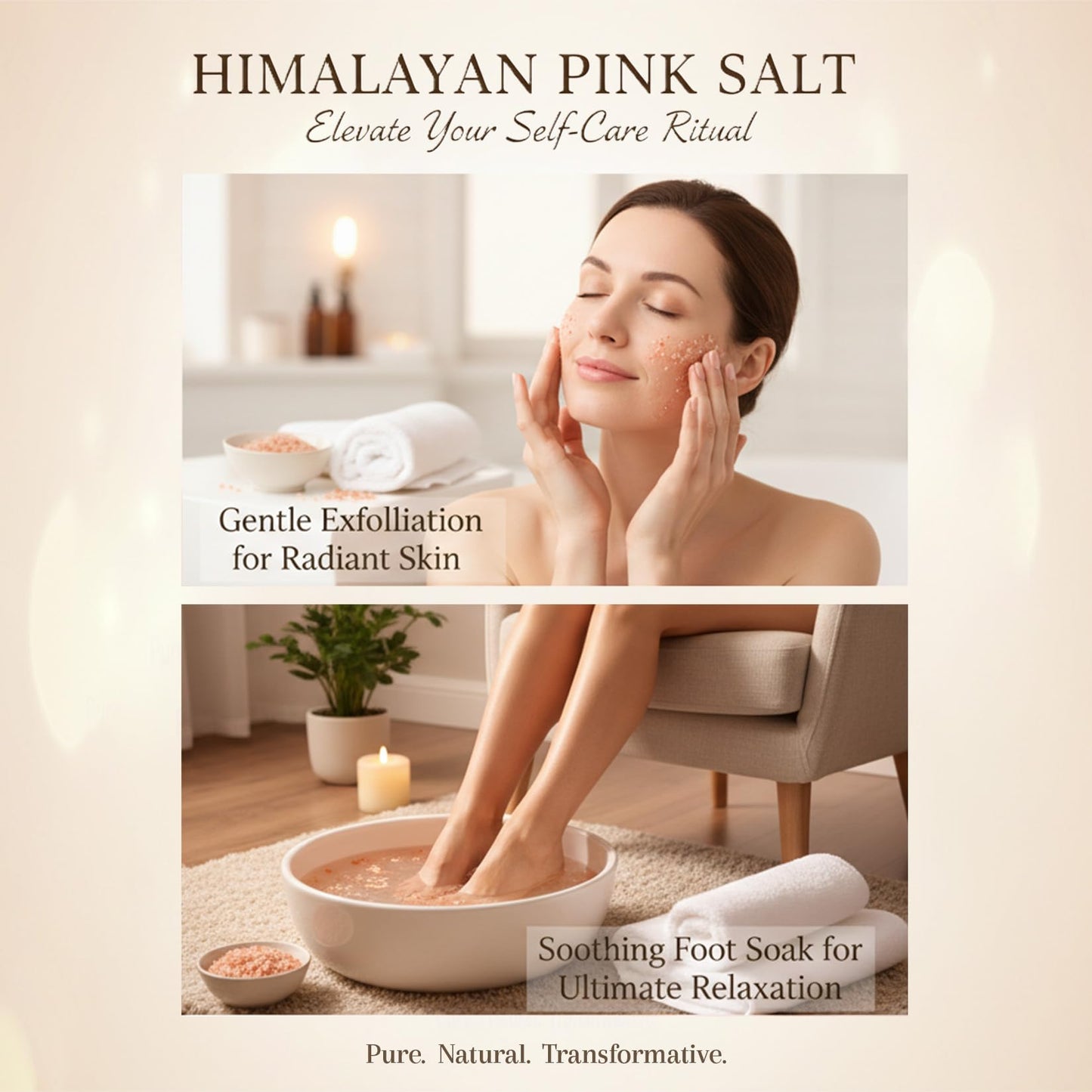 MAQIHAN Pink Himalayan Bath Salt - 10 Oz Himalayan Pink Salt for Bath Soak, Unscented Fine & Coarse Mix, Gentle Full Body & Foot Spa Care for Relaxing Beauty and Personal Care MAQIHAN