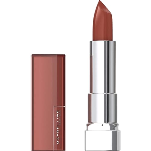 Maybelline Color Sensational Lipstick, Lip Makeup, Cream Finish, Hydrating Lipstick, Nude, Pink, Red, Plum Lip Color, Brick Beat, 0.15 oz; (Packaging Beauty & Personal Care MAYBELLINE