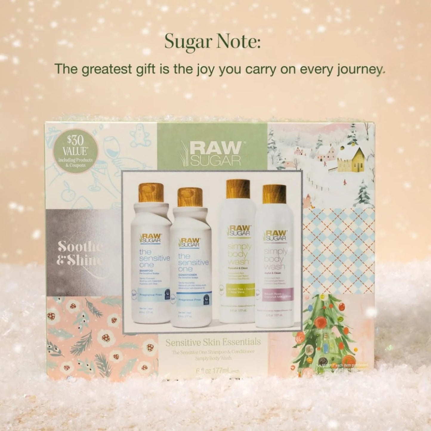 Raw Sugar Holiday Gift Set, Sensitive Skin Collection, Shampoo, Conditioner, 2 Body Washes, 6 fl oz Each Beauty & Personal Care RAW SUGAR