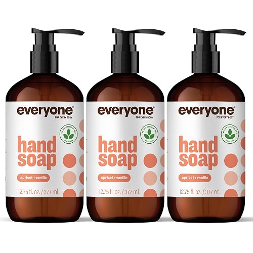 Everyone Liquid Hand Soap, 12.75 Ounce (Pack of 3), Apricot and Vanilla, Plant-Based Cleanser with Pure Essential Oils Beauty & Personal Care everyone for every body