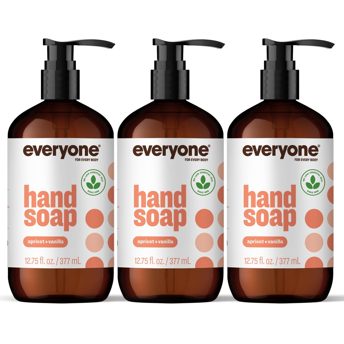 Everyone Liquid Hand Soap, 12.75 Ounce (Pack of 3), Apricot and Vanilla, Plant-Based Cleanser with Pure Essential Oils Beauty & Personal Care everyone for every body