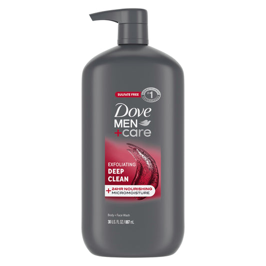 DOVE MEN + CARE Body and Face Wash Exfoliating Deep Clean for Men, with 24-Hour Nourishing Micromoisture Technology Body Wash, 30 oz Beauty & Personal Care DOVE MEN + CARE
