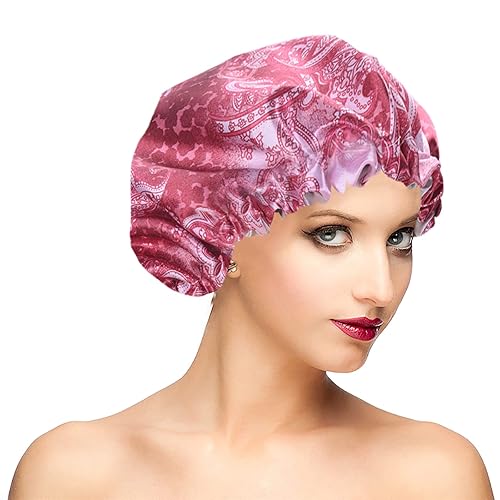 Shower Caps for Women, Extra Large Adjustable Waterproof Reusable Shower Cap, Hair Cap for Shower Hat for Women Girls Long Thick Hair, Bath Caps Beauty & Personal Care Fishent