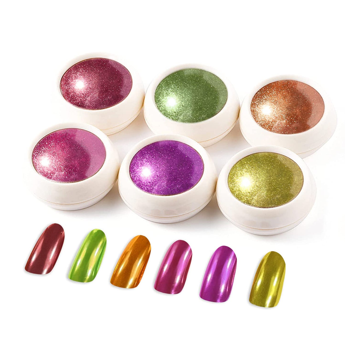 BISHENGYF 6 Box Chrome Nail Powder, Chrome Effect Nail Powder Set, Shiny Nail Glitter Powder with Magic Mirror Effect for Nail Art Design Beauty & Personal Care BISHENGYF