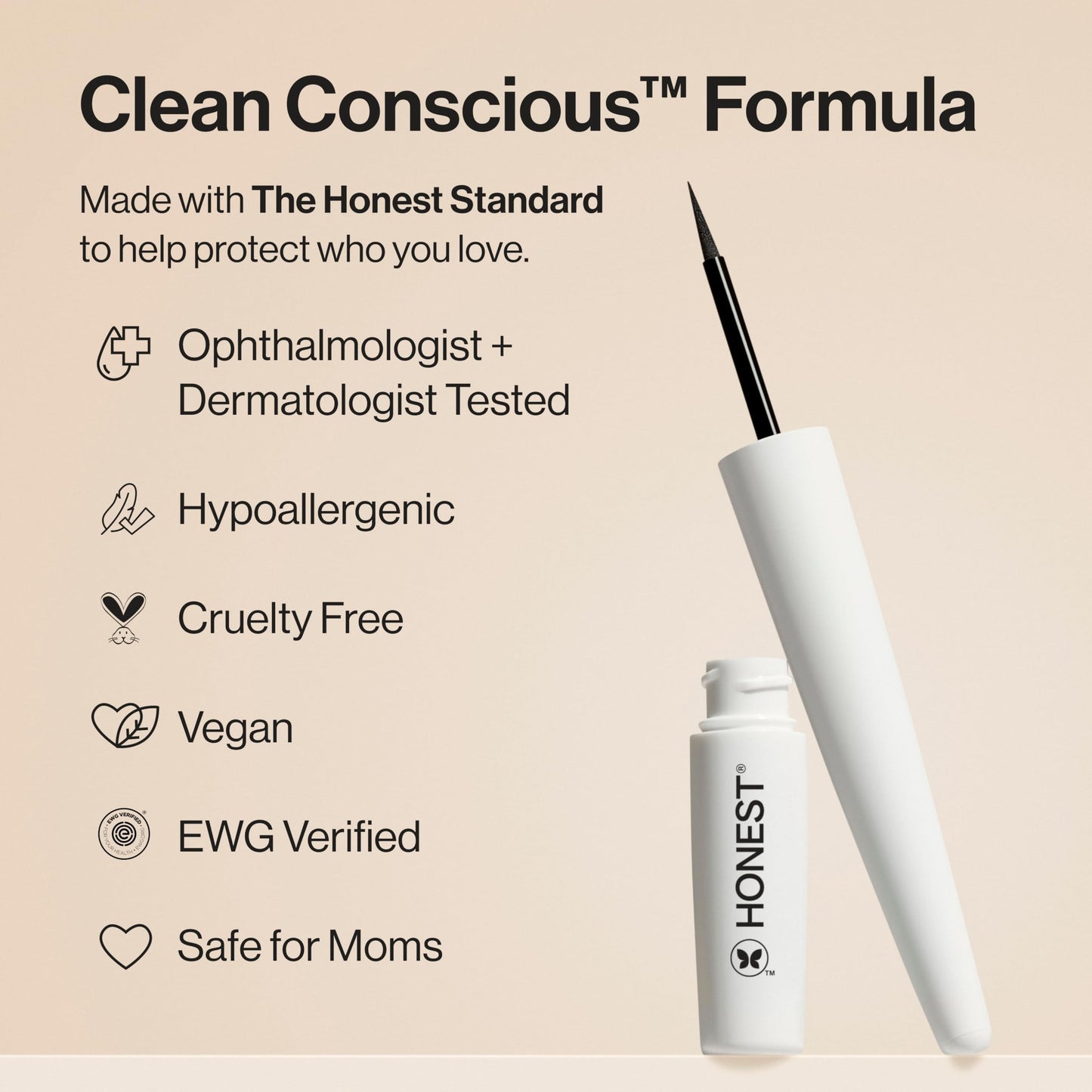 Honest Beauty Longlasting Liquid Eyeliner | Smudge + Flake Proof, Precise Application | Hypoallergenic, Vegan, + Cruelty Free | Black, 0.58 fl oz Beauty & Personal Care Honest Beauty